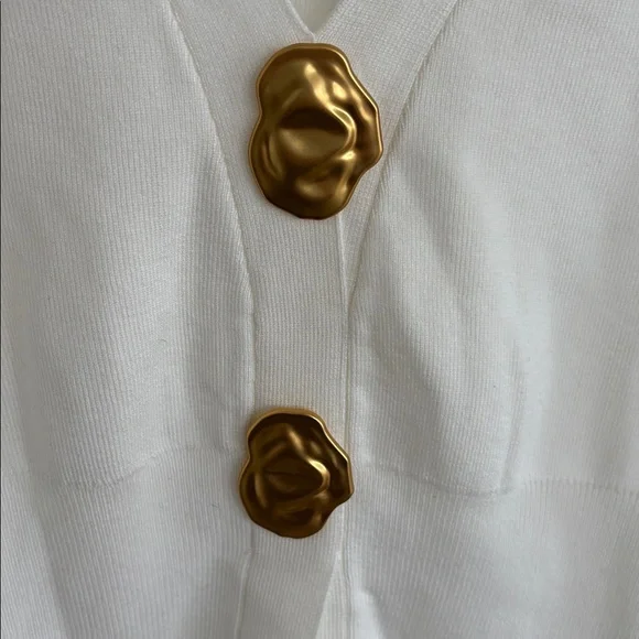 Commense Metal Detail V-Neck Wool Blend Sweater NWT Size M - Picture 5 of 6